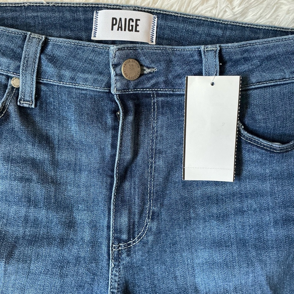 PAIGE Rory Crop Flare Jeans | Size 28 | Medium Wash | Stretch Comfort - Picture 3 of 10